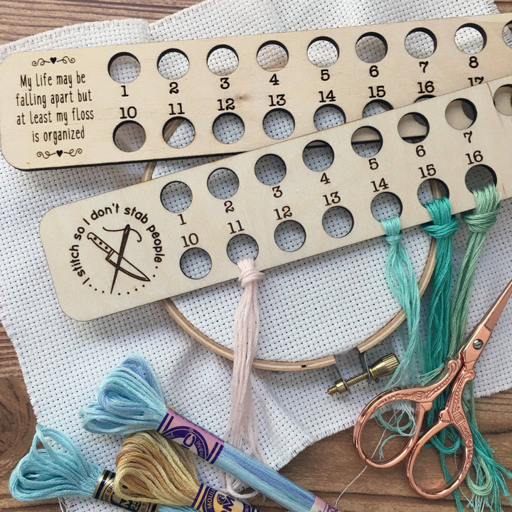 Embroidery Floss Organizer for 18 Colors - "I stitch so I don&