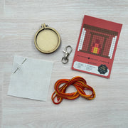 Fireplace Mini Matchbox Christmas Cross Stitch Kit