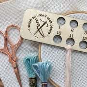 Embroidery Floss Organizer for 18 Colors - "I stitch so I don't stab people"