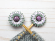Grey Shimmer Daisy | Stitch Stoppers Knitting Notions