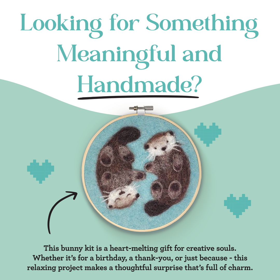Otters in a Hoop Needle Felting Craft Kit
