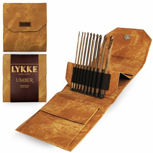 LYKKE Crafts Umber 6 inch Crochet Hooks Set - Tan Fabric Case