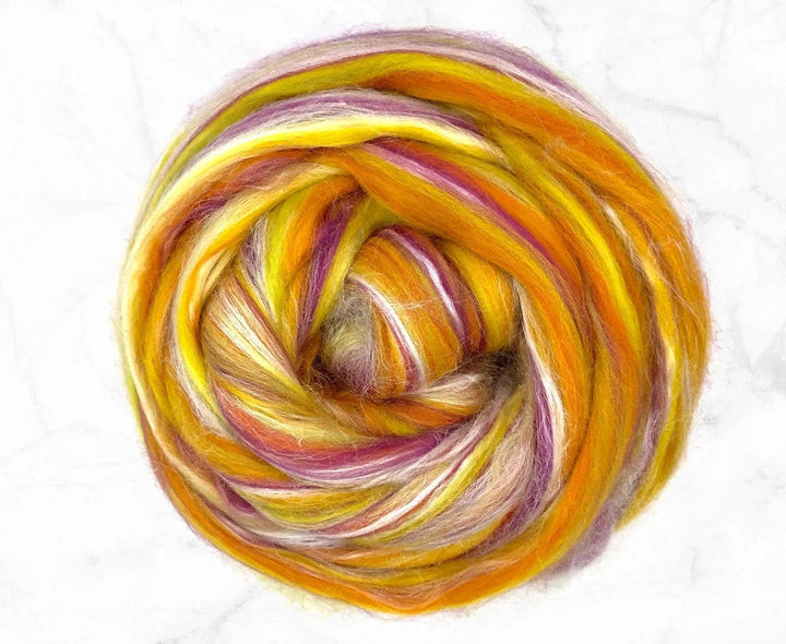 Merino Wool Silk Blend Roving by the Ounce - Libra