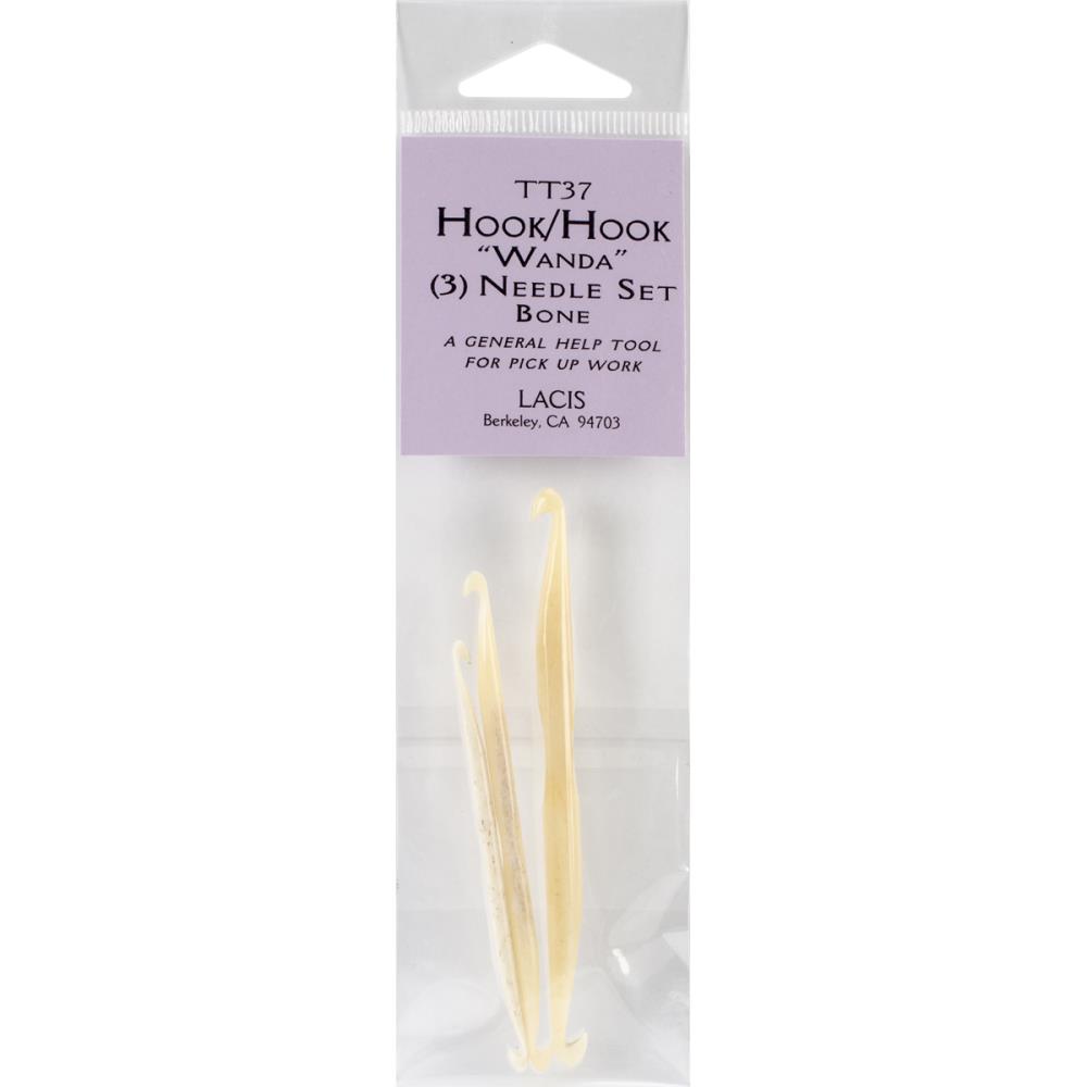 Lacis Double-Ended Bone Crochet Hooks 3/Pkg