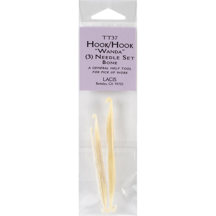 Lacis Double-Ended Bone Crochet Hooks 3/Pkg