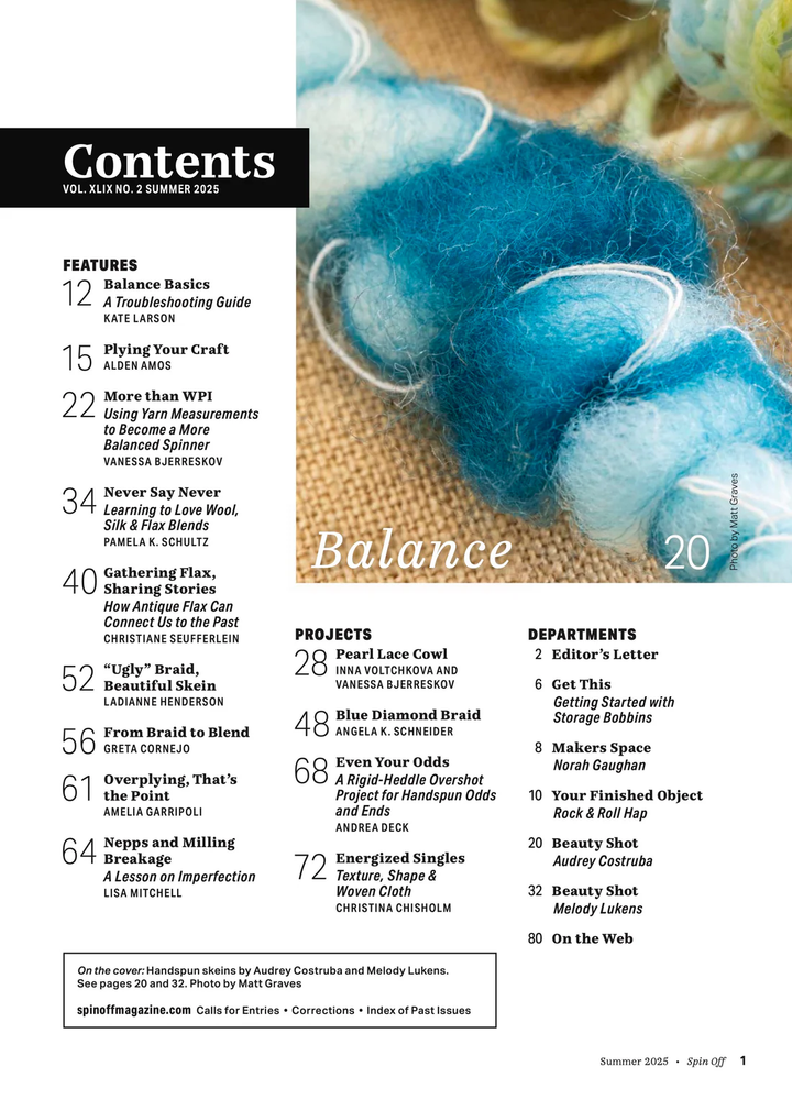 Spin Off - the Art &amp; Craft of Spinning Yarn - Summer 2025 - Vol. XLVV No. 6
