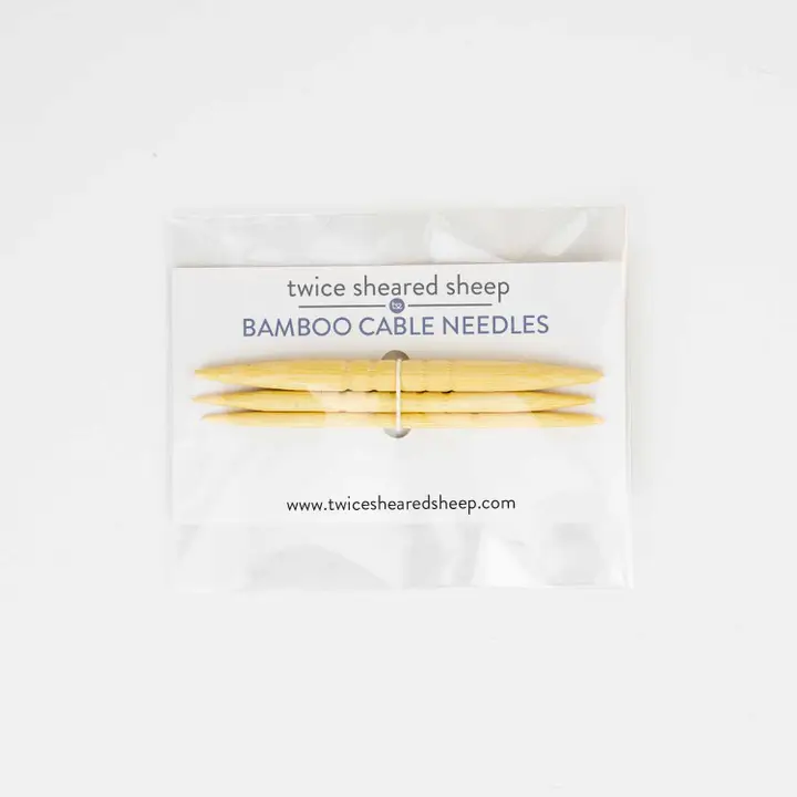 Shortie Bamboo Cable Needles - Set of 3 by Twice Sheared Sheep