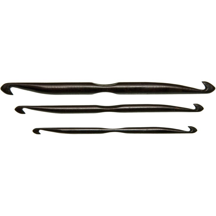Lacis Double-Ended Ebony Crochet Hooks 3/Pkg