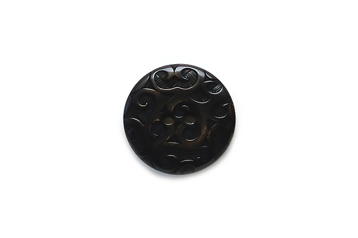 Black Corozo Botton - Ornate - 23mm Round