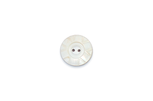 Off White Vintage 1950s - Carved Pearl - Round 19mm