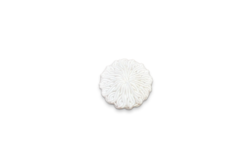 White Vintage - Bullion Stitch Crochet - Round 19mm
