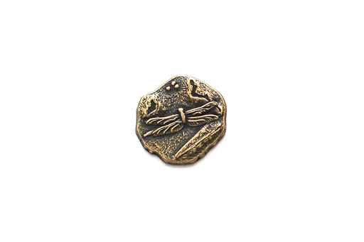 Antique Brass Metal - Dragonfly - Round