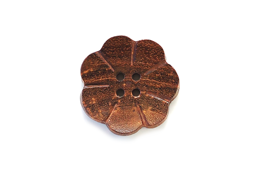 Brown Dark Wood - Flower - Round