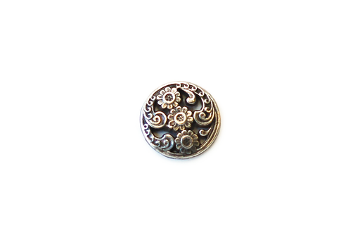 Antique Silver Metal - Flowers with Cutouts - 23mm