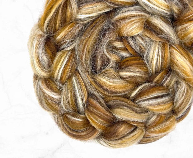 Merino Wool Blend Roving by the Ounce - Lynx