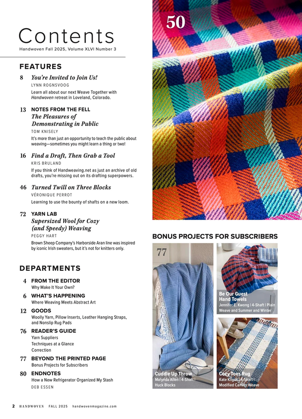 Handwoven Magazine Fall 2025, Volume XLVIII Number 8