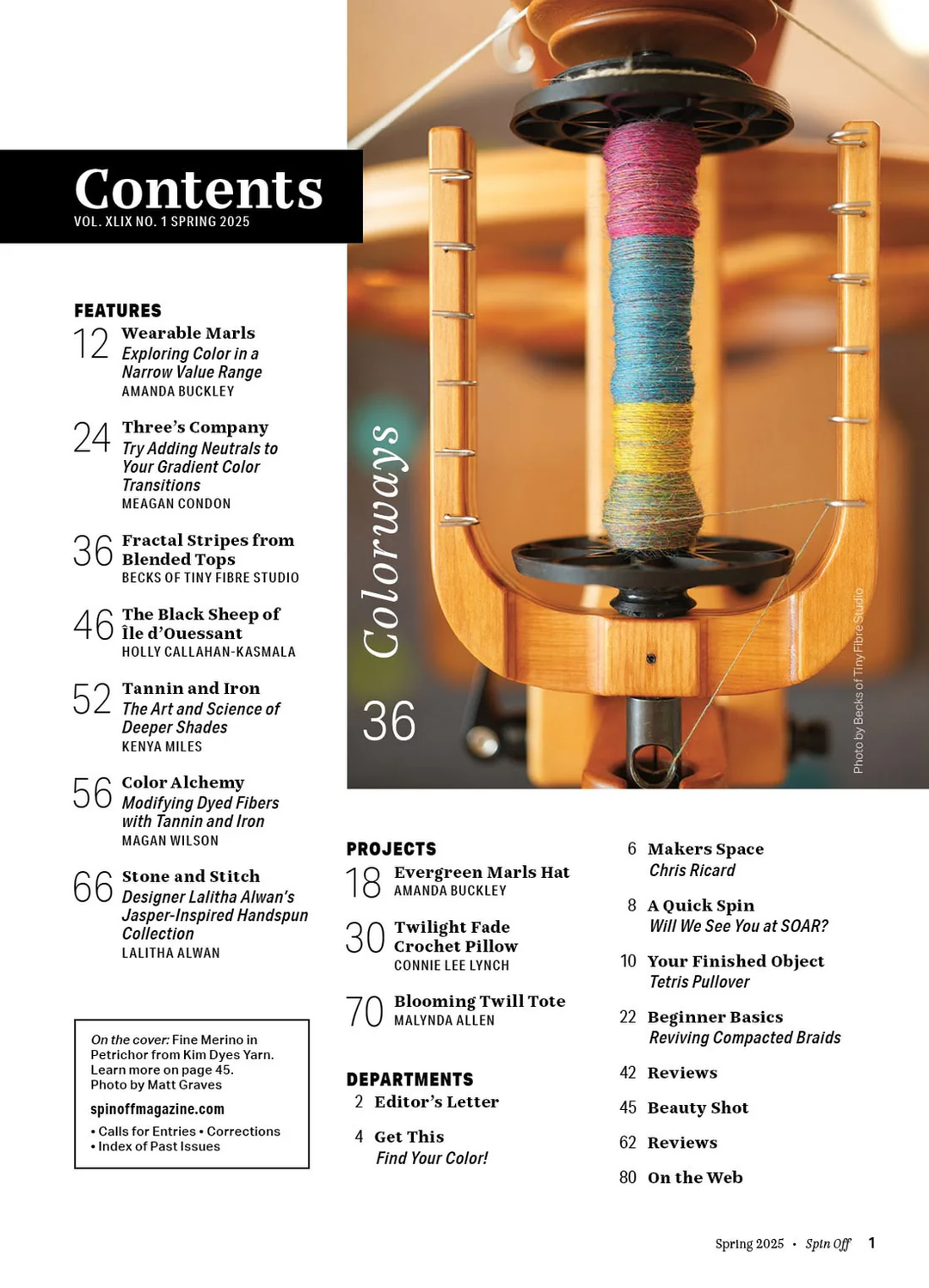 Spin Off - the Art &amp; Craft of Spinning Yarn - Spring 2025 - Vol. XLVIV No. 5