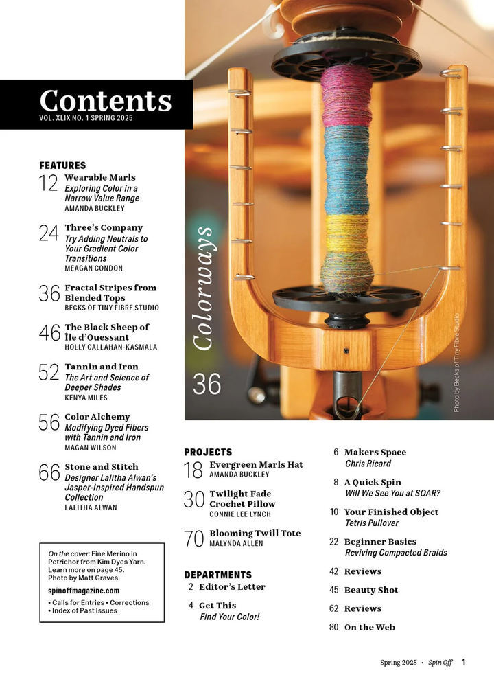 Spin Off - the Art &amp; Craft of Spinning Yarn - Spring 2025 - Vol. XLVIV No. 5