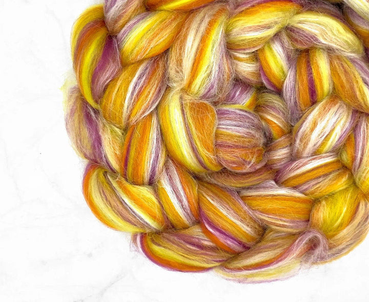 Merino Wool Silk Blend Roving by the Ounce - Libra