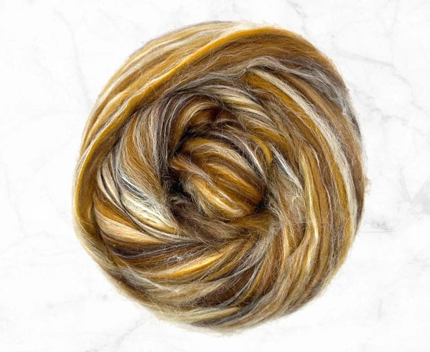 Merino Wool Blend Roving by the Ounce - Lynx