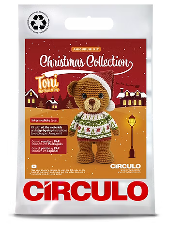 Toni the Bear of Joy Amigurumi Kit 2025 Christmas Collection by Circulo