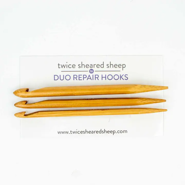 Duo Wooden Repair Hooks - Set of 3 by Twice Sheared Sheep