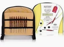 Symfonie Rose Cubics (Short Tips #6-10 Us, 2-16" Cords) Interchangeable Square Colored Wood Knitting Needle Set