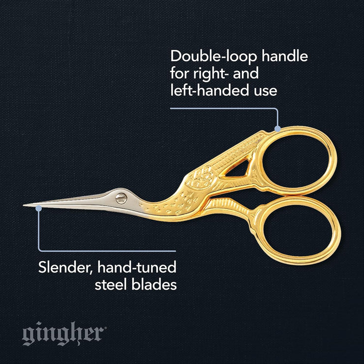 Gingher 3 1/2in Stork Embroidery Scissors