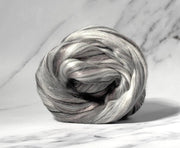 Merino Wool Blend Roving by the Ounce - Black Marble