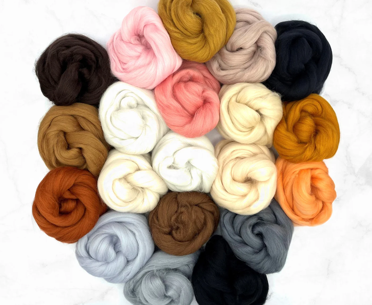 Merino Wool Roving 500g Mix Pack Solid Colors
