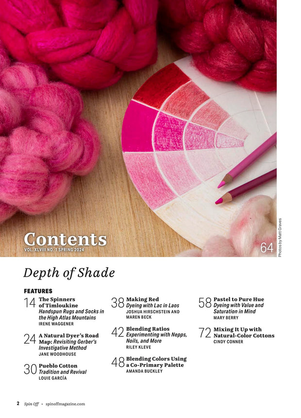 Spin Off - the Art & Craft of Spinning Yarn - Spring 2024 - Vol. XLVIII No. 1