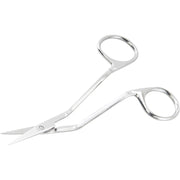 Double-curved trimmers are smaller in size for getting into hard to reach areas. Hand stays parallel to fabric.