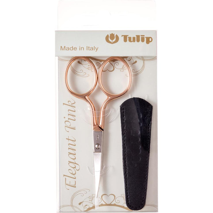Quality scissors manufactured with original pink gold plating. Precision finishing creates an especially sharp blade, which makes the scissors useful for various crafts. The curved blades allow you to cut the thread smoothly without damaging fabric.