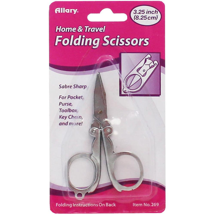 Home and travel folding scissors. Sabre sharp. Great for pocket, purse, toolbox, key chain and more.