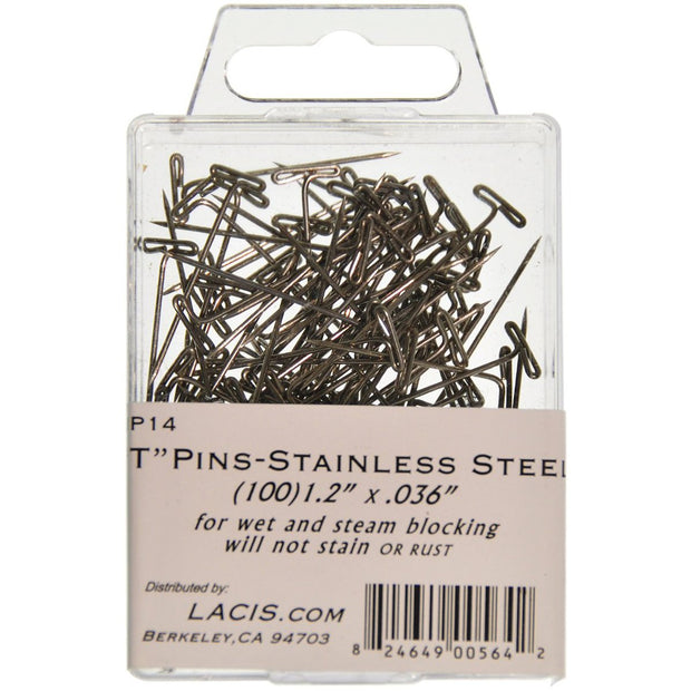 Lacis 1.2" Stainless T-Pins 100/Pkg