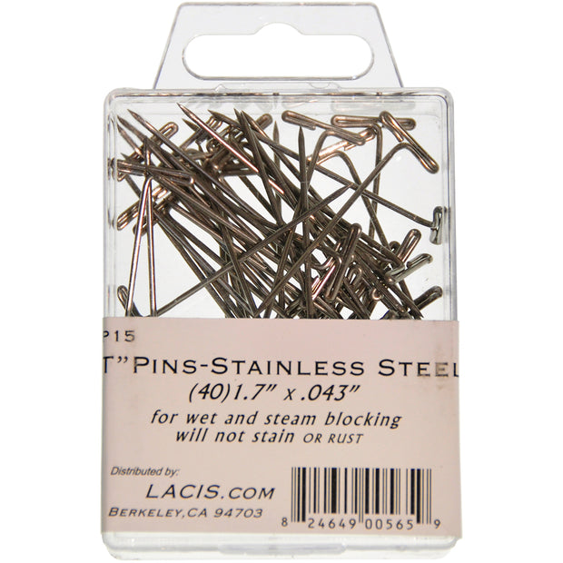 Lacis 1.7" Stainless T-Pins 40/Pkg
