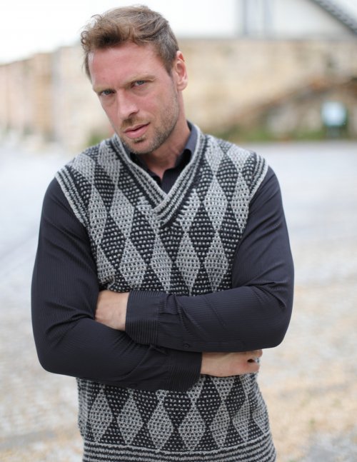 Sean Fair Aisle Vest from Urban Knits Knitting Pattern Book by Jody Long