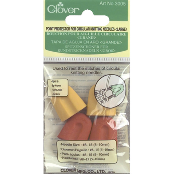 Clover Point Protectors For Circular Knitting Needles-Sizes 8 To 15 4/Pkg -  051221354489