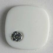 Nylon Button with Shank and Rhinestone Accent - Size: 18mm