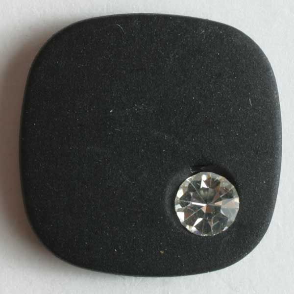 Nylon Button with Shank and Rhinestone Accent - Size: 18mm
