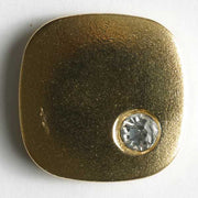Nylon Button with Shank and Rhinestone Accent - Size: 18mm