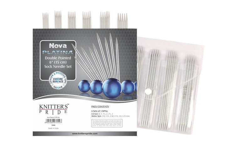 6" Nova Platina Double Pointed Sock Knitting Needle Set