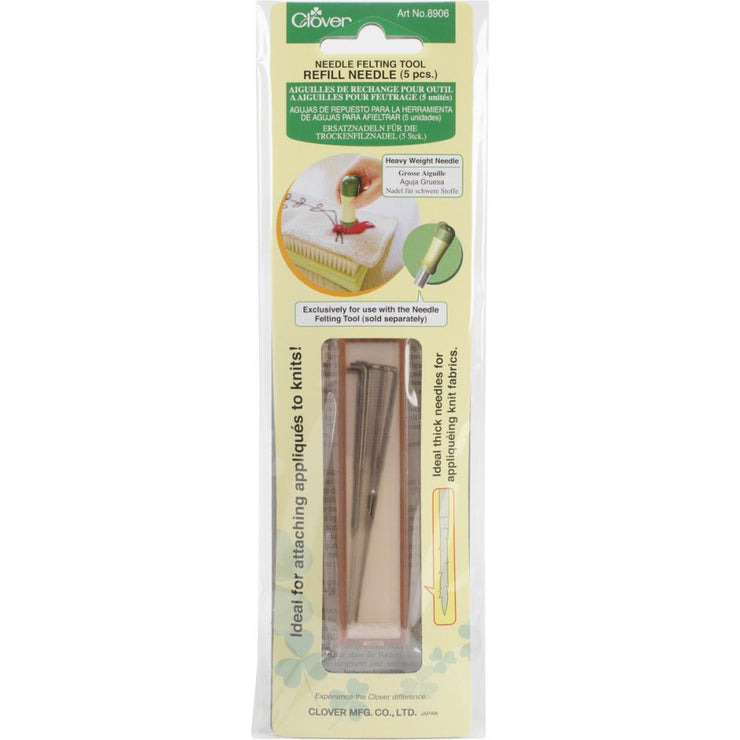 Clover Felting Needle Tool Refill 5/Pkg Heavy