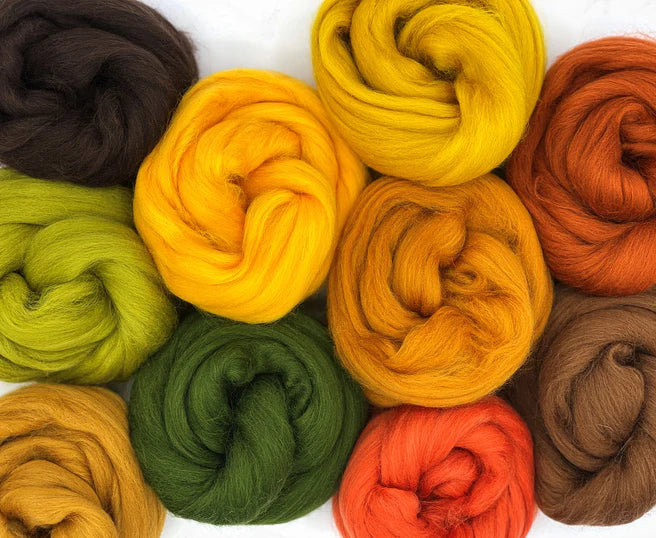 Merino Wool Roving 250g Mix Pack Solid Colors
