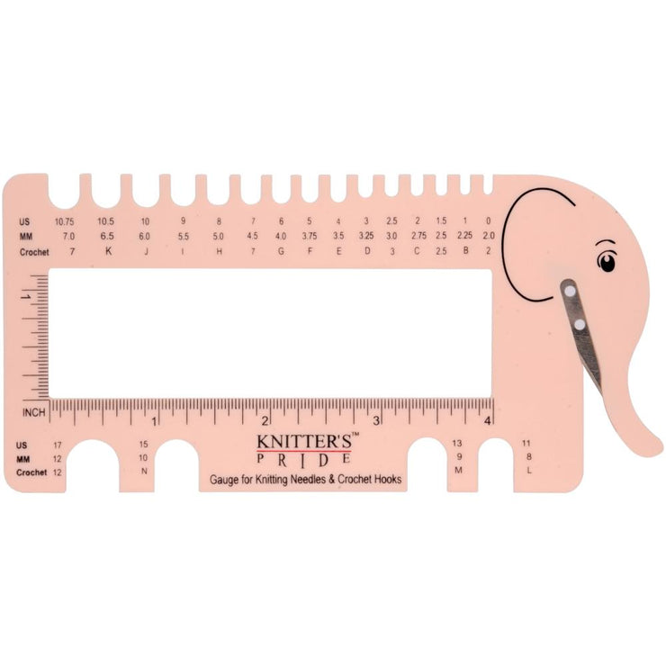 Knitting Needle & Crochet Gauge with View Sizer & Yarn Cutter from KnitPro