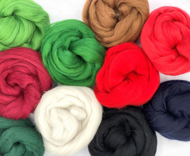 Merino Wool Roving 250g Mix Pack Solid Colors