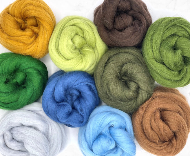 Merino Wool Roving 250g Mix Pack Solid Colors