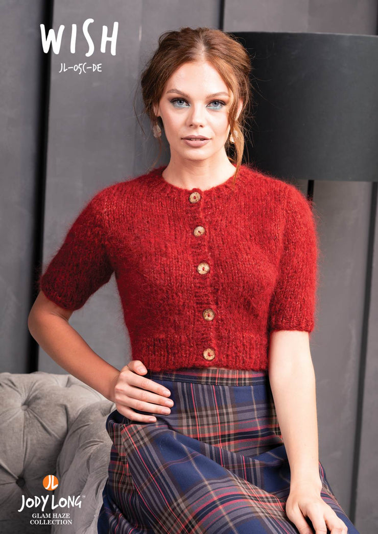 Elegance: A book featuring knitting designs using Jody Long's yarn, Glam Haze.   Designs Included:   Beau Sweater Blithe Sweater Wish Cardigan Cinder Sweater Muse Cardigan Truly Sweater Enva Hat Enva Cowl Valour Shawl Softcover/Magazine Format 48 pages Designer: Jody Long Copyright 2020