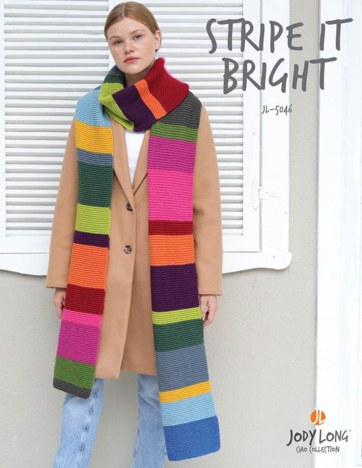 Stripe It Bright Scarf Pattern by Jody Long