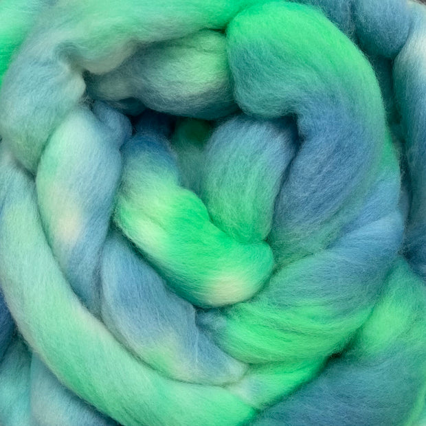 Hand Dyed Organic Polwarth Wool Roving